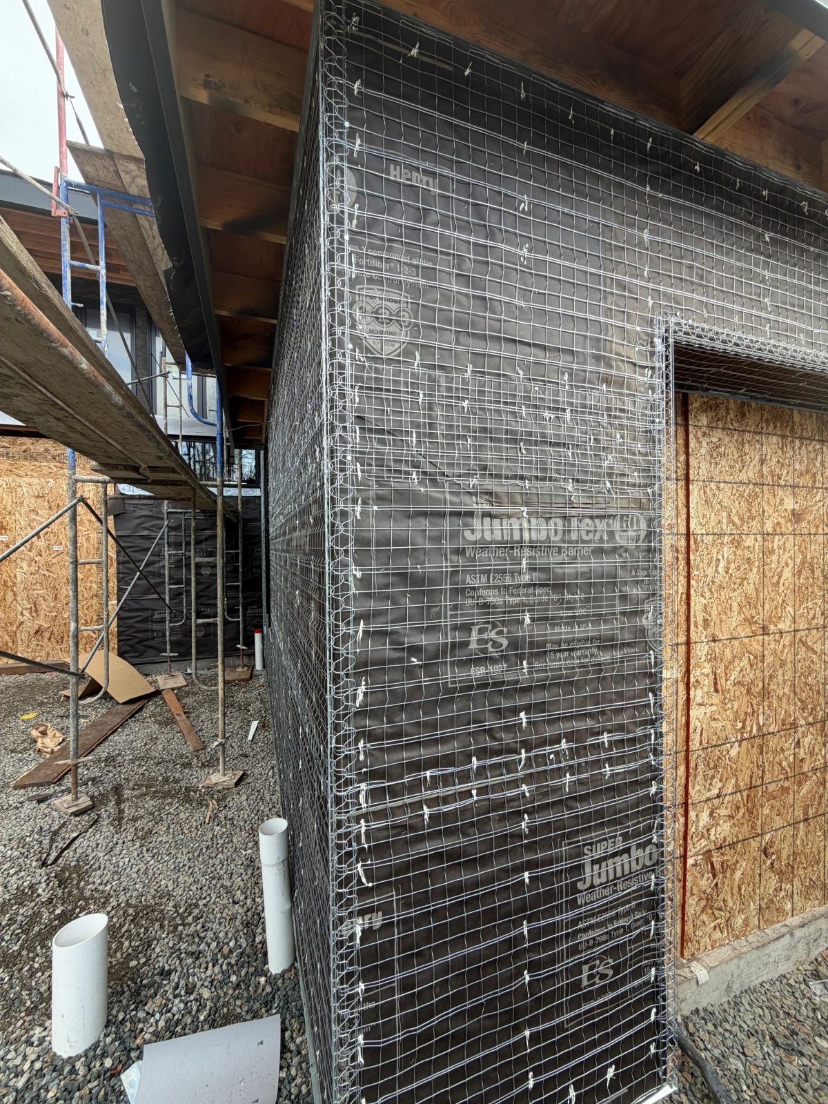 Lath and plaster preparation on a home exterior